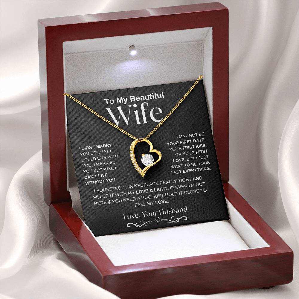 To My Beautiful Wife | Forever Love Necklace - BW_1 - LoLoBee Trends