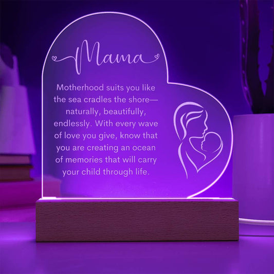 Mama | New Mom | Heart Engraved Acrylic Plaque - LoLoBee Trends