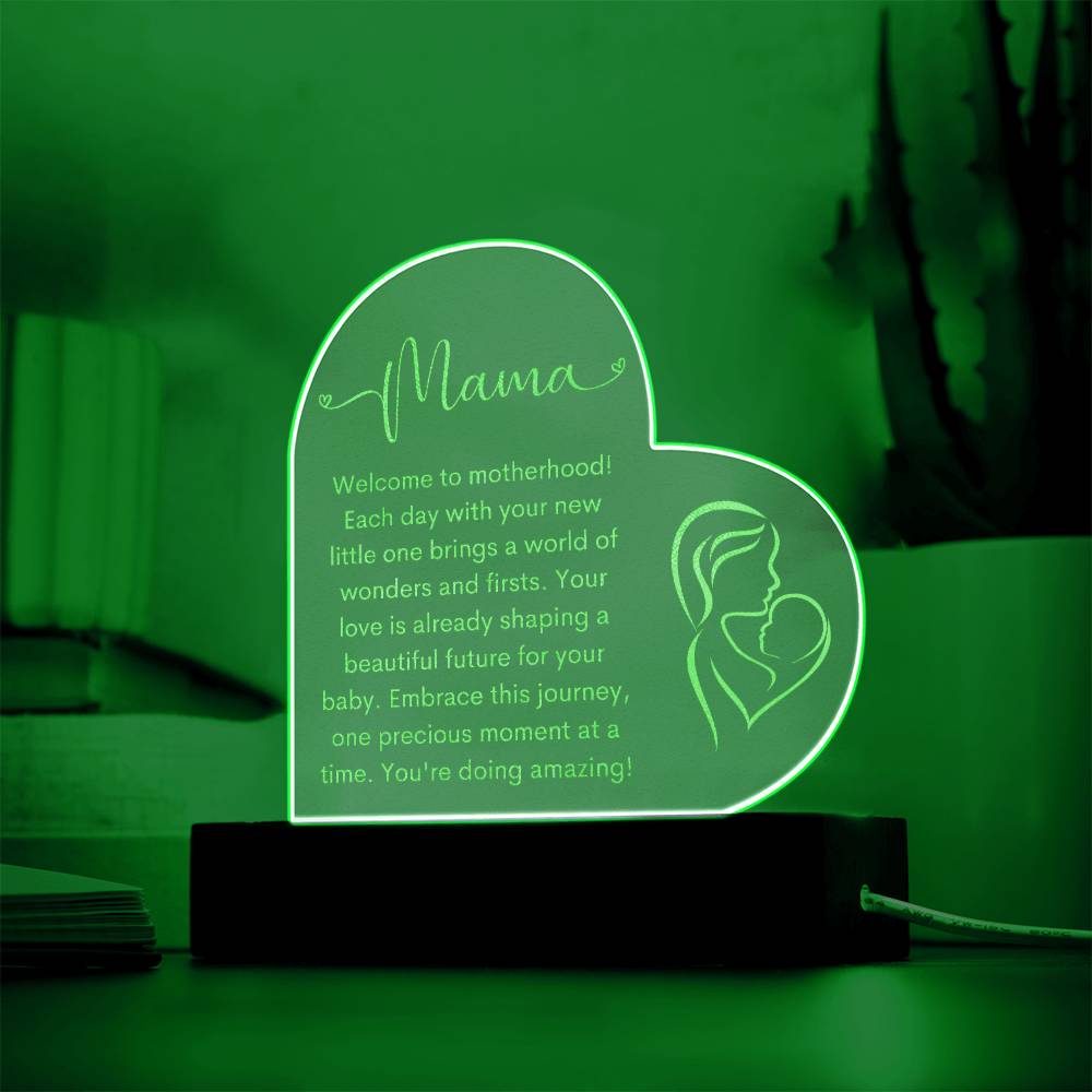 Mama | New Mom | Heart Engraved Acrylic Plaque - LoLoBee Trends