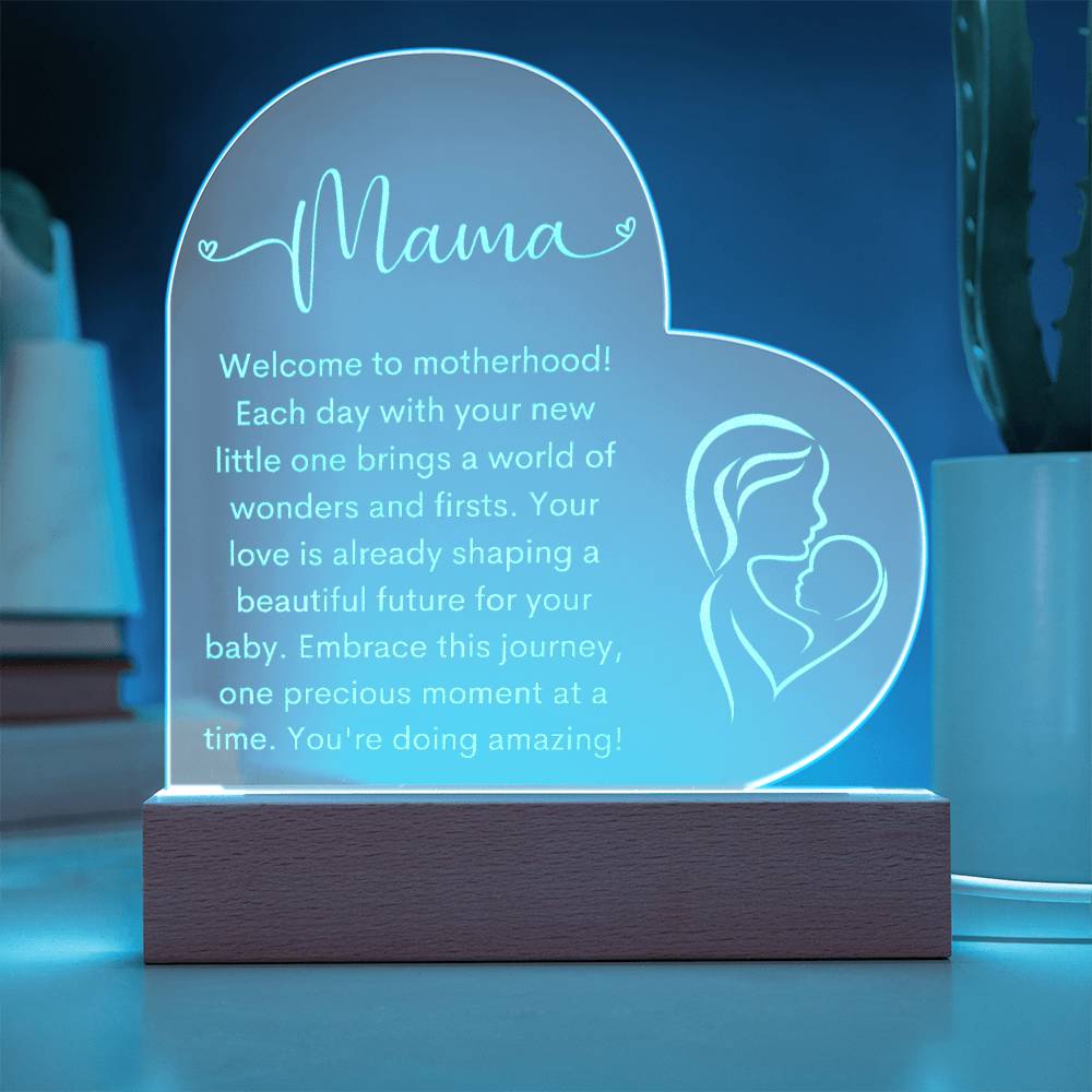 Mama | New Mom | Heart Engraved Acrylic Plaque - LoLoBee Trends