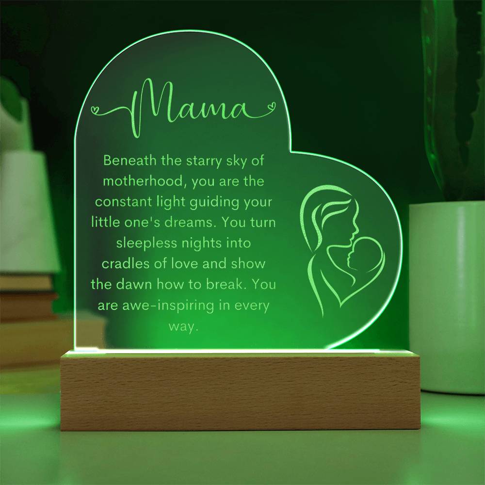 Mama | New Mom | Heart Engraved Acrylic Plaque - LoLoBee Trends