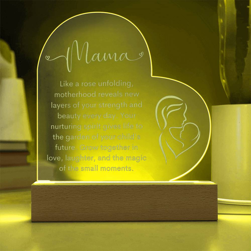 Mama | New Mom | Heart Engraved Acrylic Plaque - LoLoBee Trends