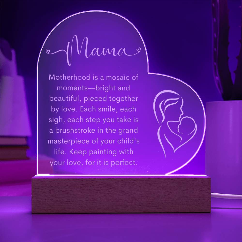 Mama | New Mom | Heart Engraved Acrylic Plaque - LoLoBee Trends