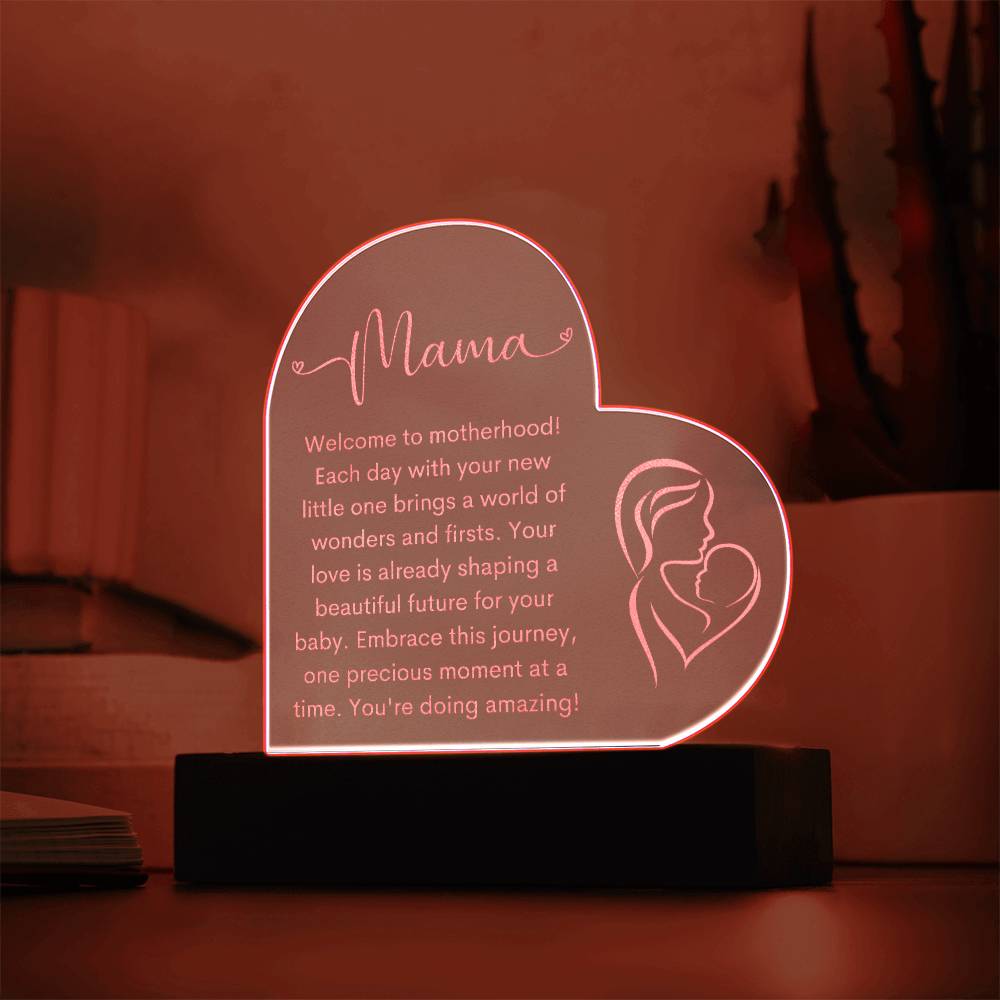 Mama | New Mom | Heart Engraved Acrylic Plaque - LoLoBee Trends